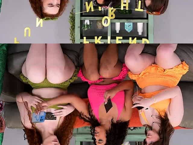Three BFfs giving the lucky guy the best sex