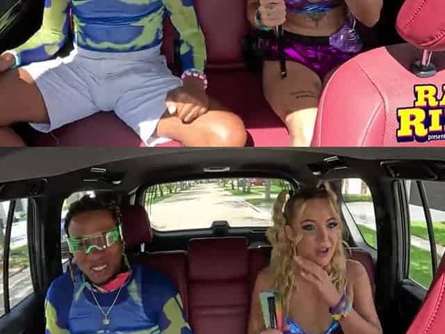 Blond Raver Sucks And Bangs Ebony Boyfriends' Weenie In Uber BBC