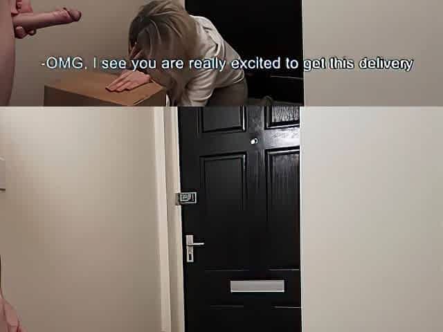 Amazon delivery angel couldn't resist undressed jerking off stud.