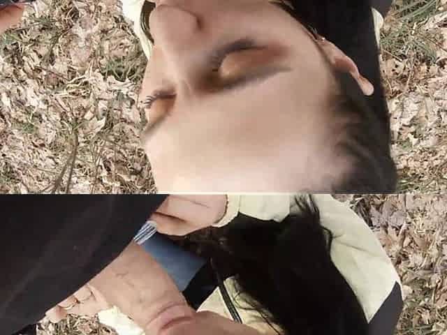 A Walk for Snowdrops Turned Into a Juicy Blowjob in the Middle of the Forest