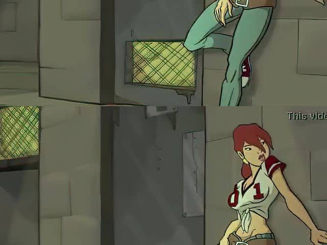 Animated redhead girl accidentally fell on a friend's stiff dick
