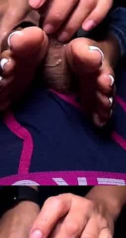 Fetish hand job pov foot sniffing