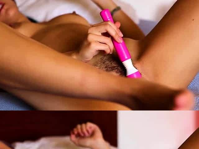 Horny teen toys her pussy