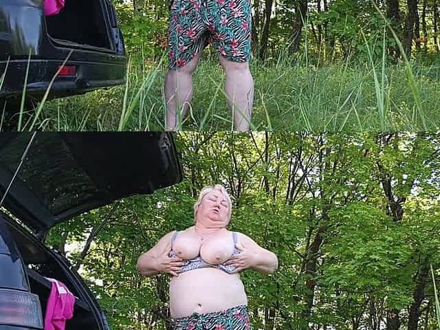 Masturbating Her Pussy in Nature