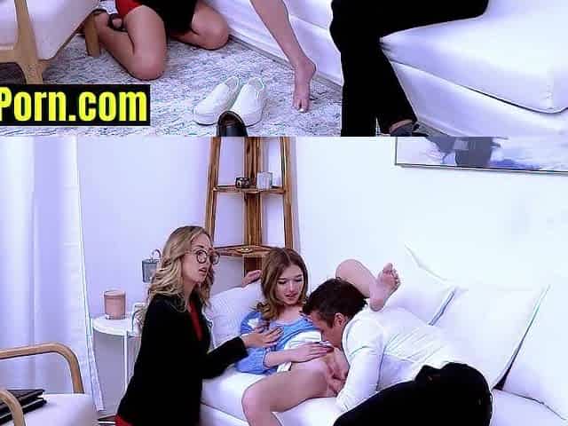 Lewd Shrink Gets Hubby & His Constricted Teen Stepdaughter in a Perspired Taboo Office Fuckfest
