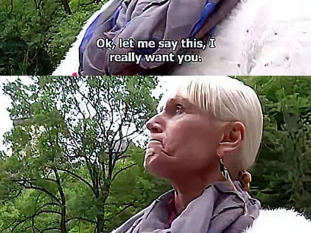 Blonde Gilf Takes My Money For Quicky On The Street