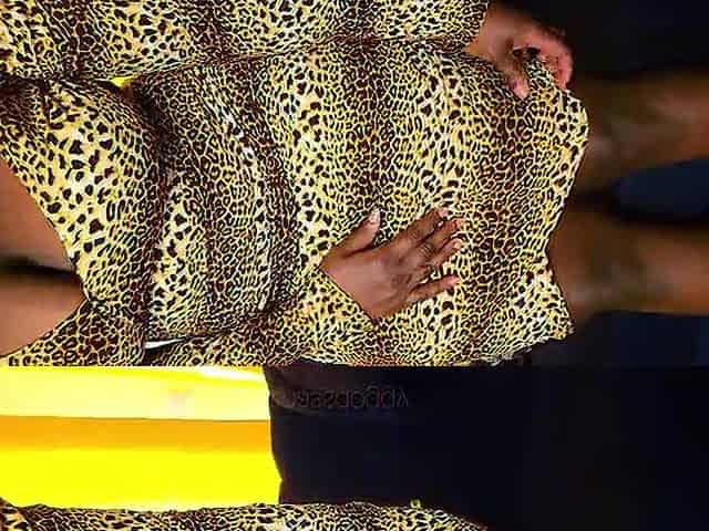 Cheetah print costume hiding one cool butt large butt