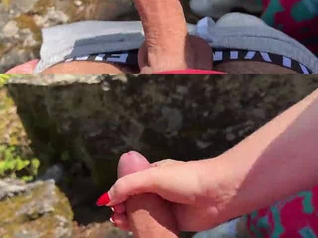 Large Butt Cutie takes wang at the viewpoint - so Risky Public Sex :P