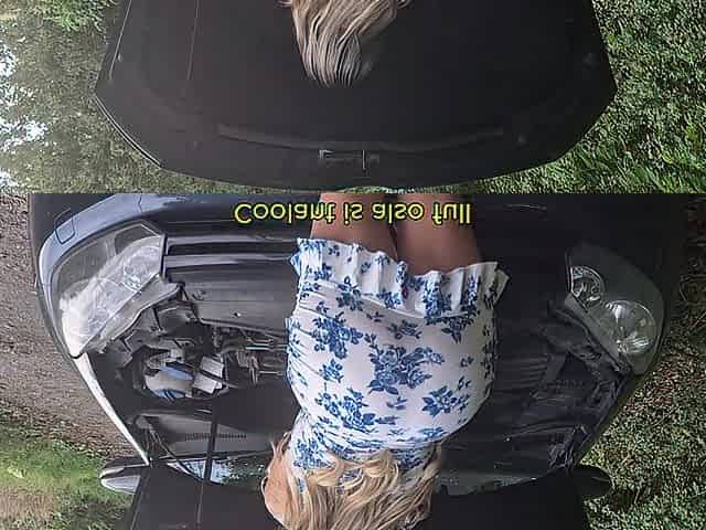 Stranger caught me with car breakdown and helps me out for booty screwing