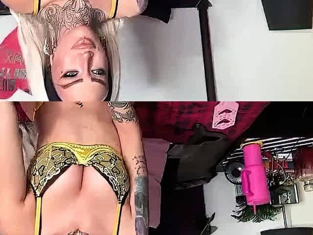 Big Boobed Blonde Masturbates With A Dildo In The Bathroom