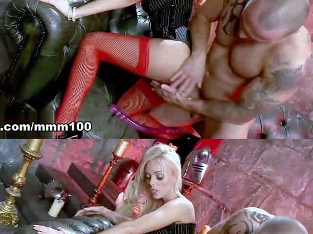 Gorgeous busty blonde MILF Stacey Saran in porn video with Seth Strong - MMM100