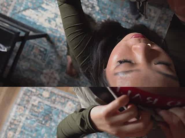 Sloppy Asian Blowjob and Handjob Huge Cumshot in Mouth