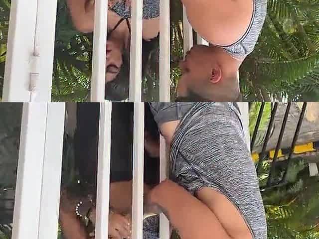 Gardener bangs me throughout the fence when my boyfriend isn't home - Mia Montielth