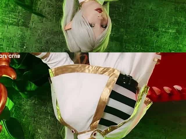 Elf Frieren pleases a traveler with her Feet. Creampie, Pov - MollyRedWolf