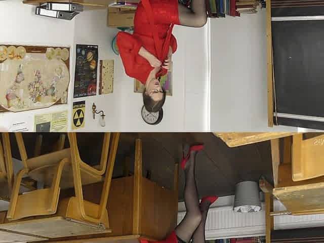 Miss Thompson; a Cheeky Orgasm Before Her Class Arrives