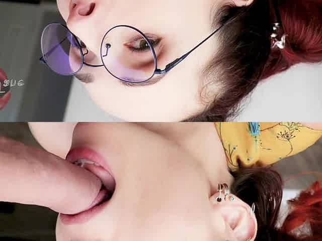 Close-up Blowjob From Darya Jane in Glasses