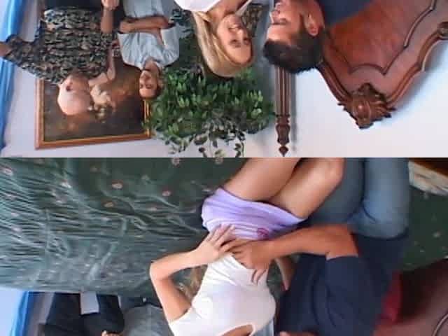 Wife's naughty ride: Blonde Abby on a wild adventure in her mini-skirt