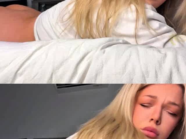 Hot blonde with big boobs solo