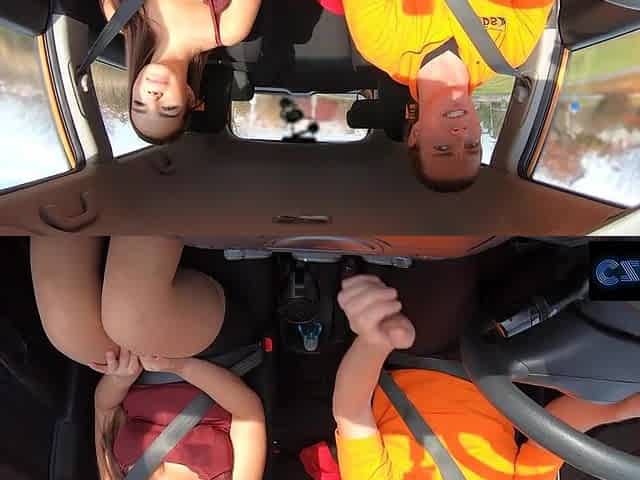 The Finest Couple of Czech Natural Bazookas in a Driving Lesson - CZECH XXX