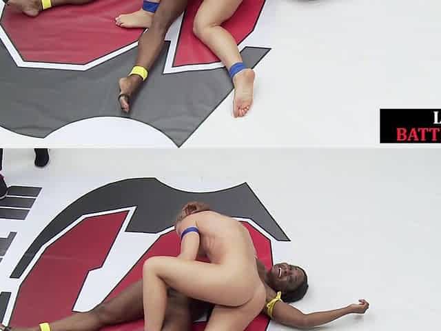 Ebony lez wrestler fingered by rival