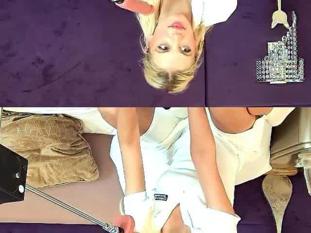 Blonde teen vicki toy fuck her shave sex holes