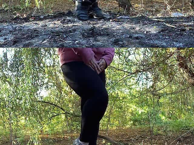 Pissing in nature and all the splashes in your face
