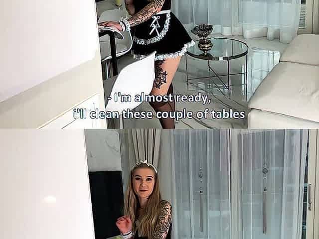 Sexy small maid gets drilled by her client