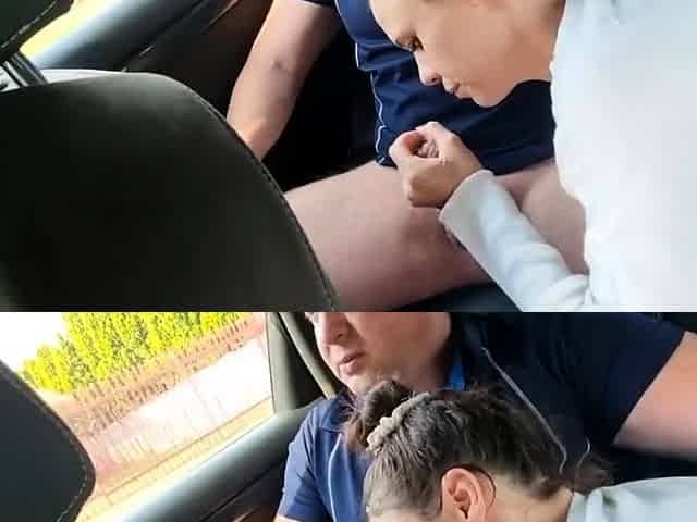 Sloppy Car Blowjob with a Kinky Twist