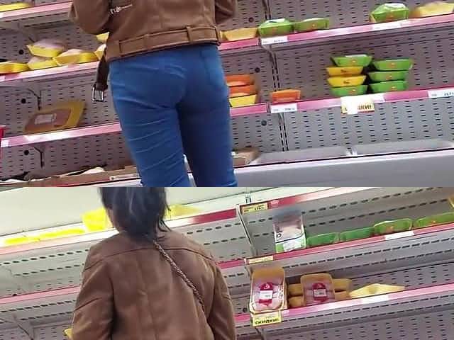 Nice brunette in tight jeans