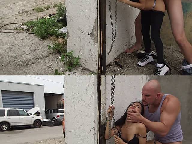 Long haired slut fucked hardcore in the toilet