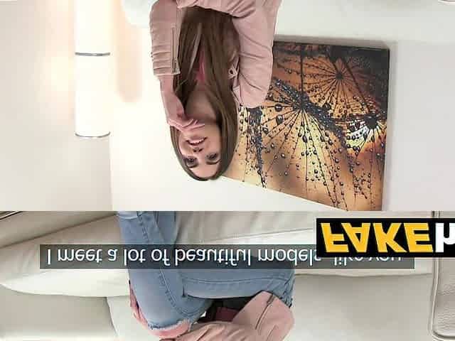 Fake Agent Slender model makes hard sex an art form on the daybed