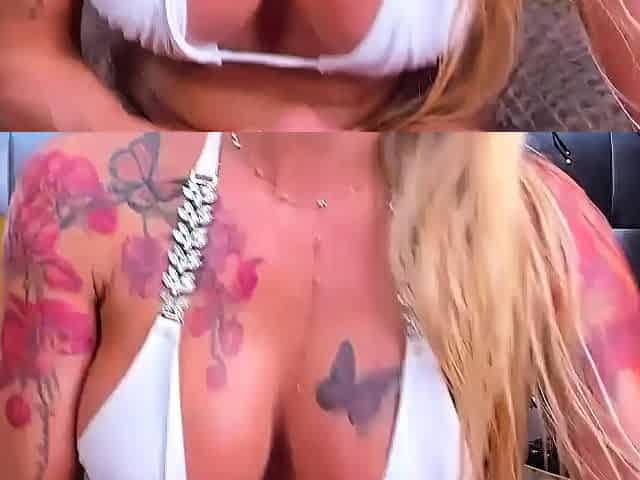Big boob brunette masturbates on webcam