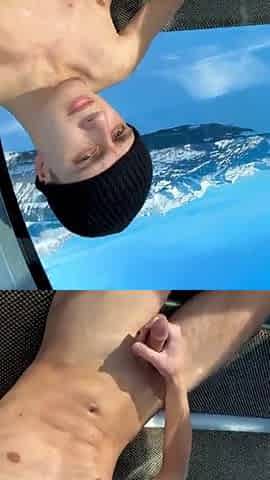 Public Ski Gondola Jerk Off