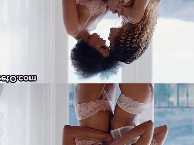 Arousing black sluts love sharing big penis in 3some fu