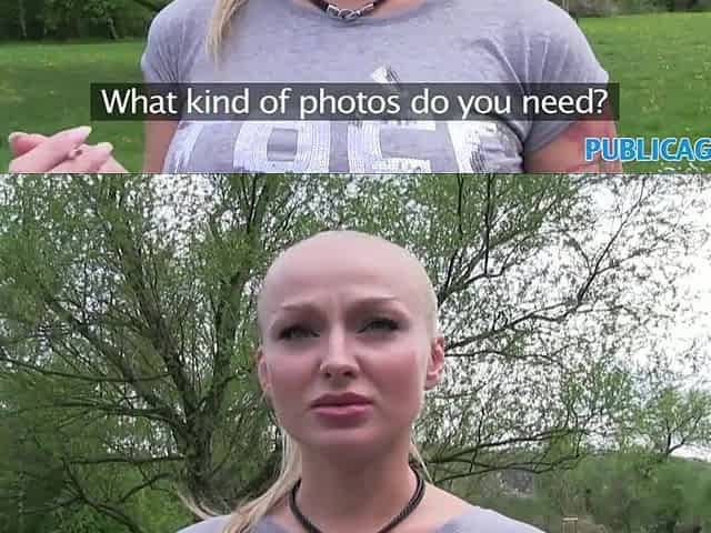 PublicAgent Glamour model with large melons bangs