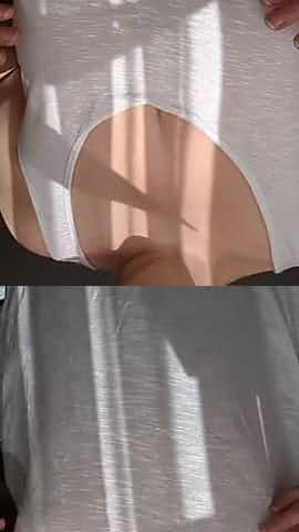 Lulu jiggles her large soaked boobs for u in the front window