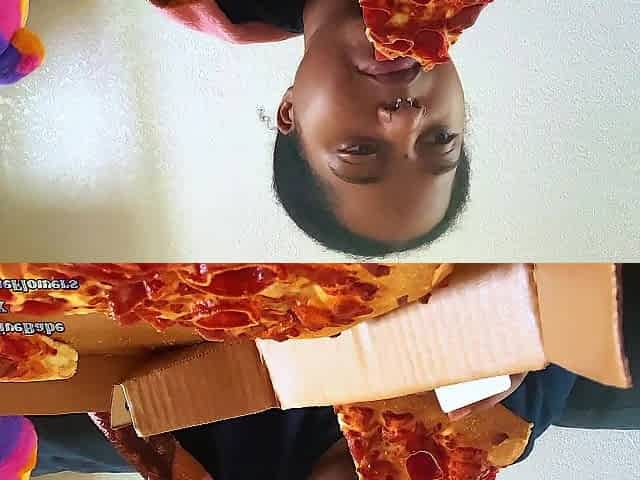 Tiny Black Snacks on Pizza - Mukbang