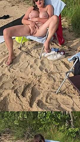 Nude beach people everywhere and I lost control feat