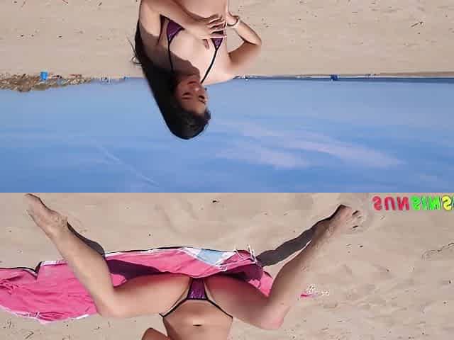 Eurocouple Finds Asian Cutie On The Beach - Shafted