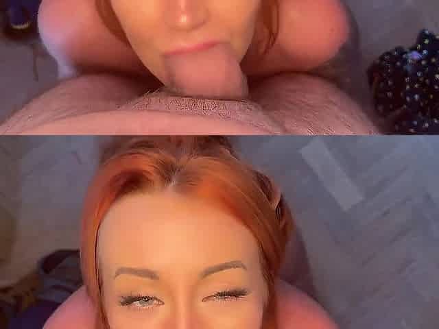 POV Oral & Facial in the Kitchen During the time that Doing Chores
