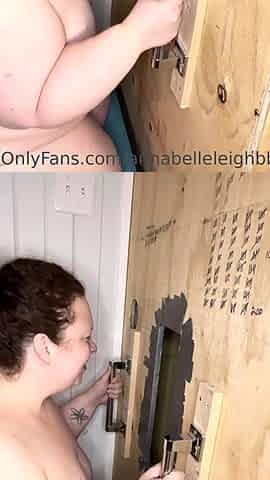 Glory hole blowjob busty amateur blonde fucking in stall
