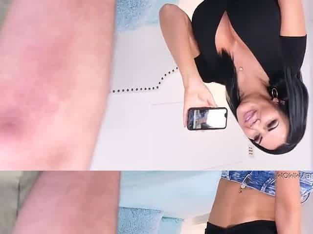 Jasmine Jae - Is Eagerly Sucking Her Stepsons Hard Dick, While Kneeling In Front Of Him