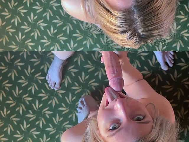 Amateur blonde teen sucks dick in hot pov blowjob sex tape