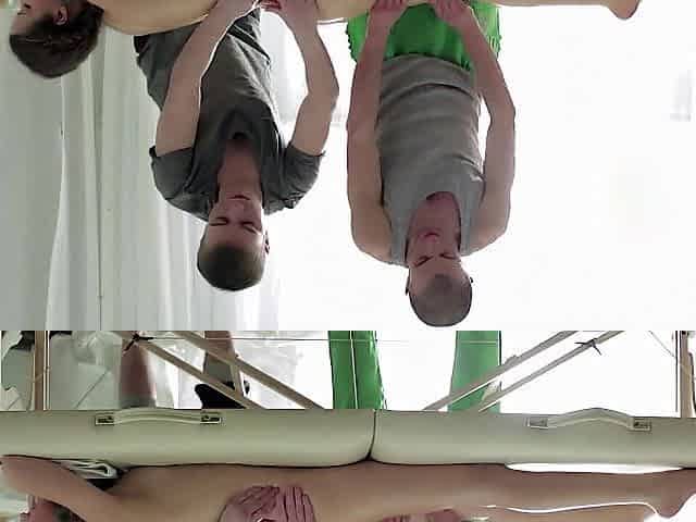 Trio cunt banging snatch licking after massage