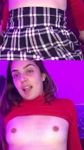I Fucked My College Roommate in a College girl Skirt and Came in Her Pussy Without a Condom