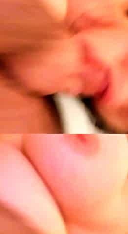 Beautiful Brunette Big Boobs Rides Fake Cock