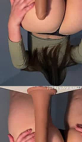 Hottest Riding on Sex-toy with Lube on Booty - TinyTaya