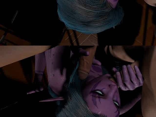 Night Elf Threesome with Two Hard Boys