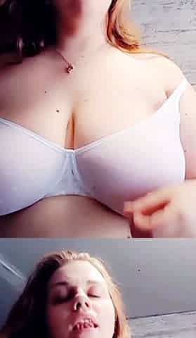 Great Big Boobs On Masturbating Redhead