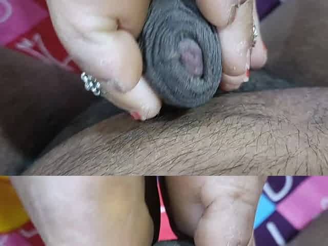 Foot Massage Given by Desi Girl to My Dick